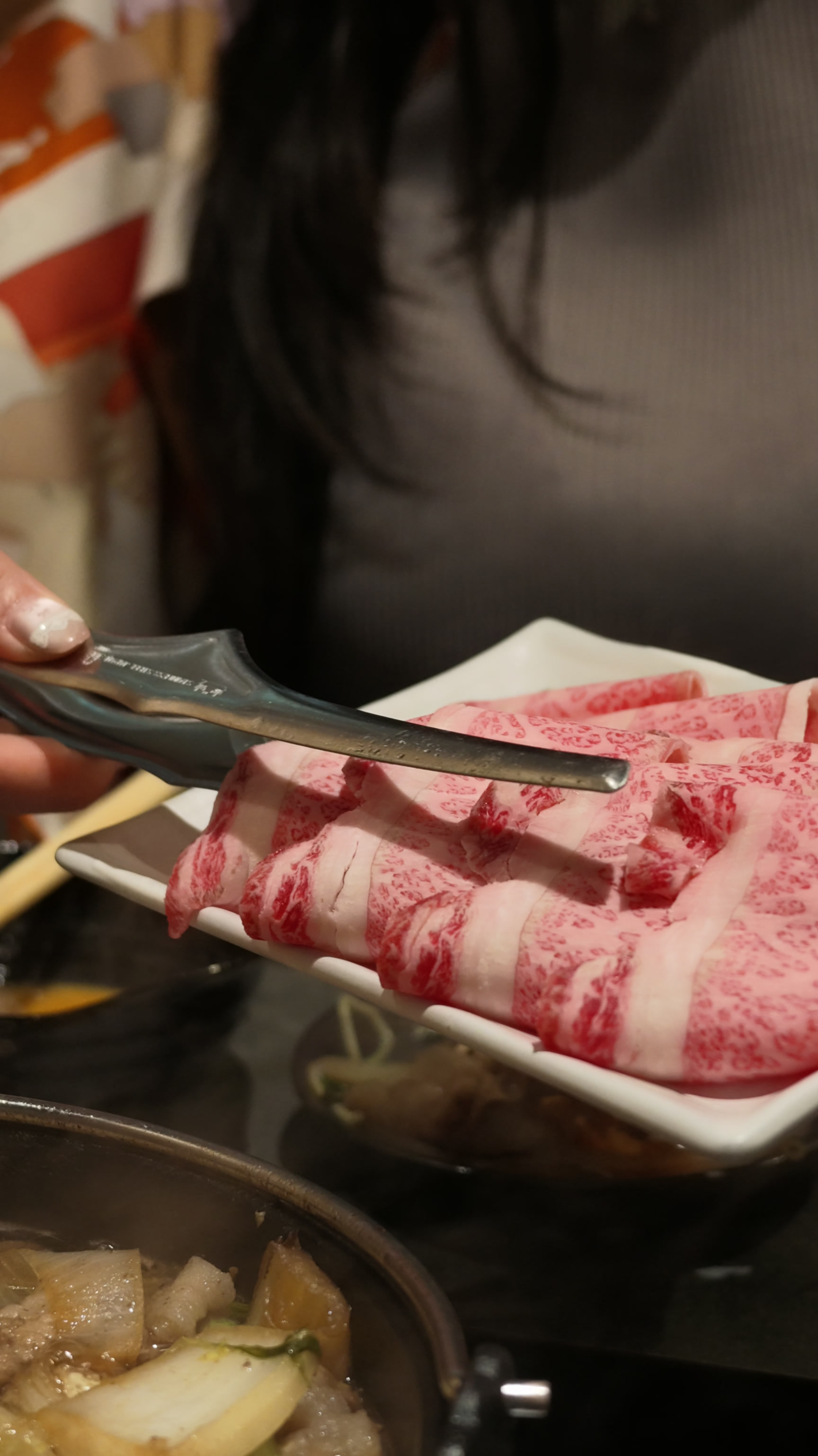 와규와 돼지 텐로쿠·텐마점의 와규 접시